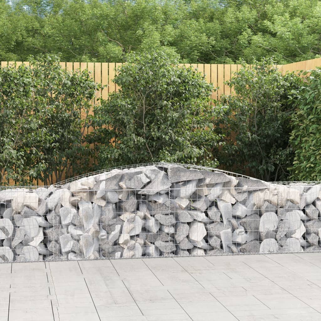 Arched Gabion Baskets 6 pcs 157.5"x19.7"x23.6"/31.5" Galvanized Iron