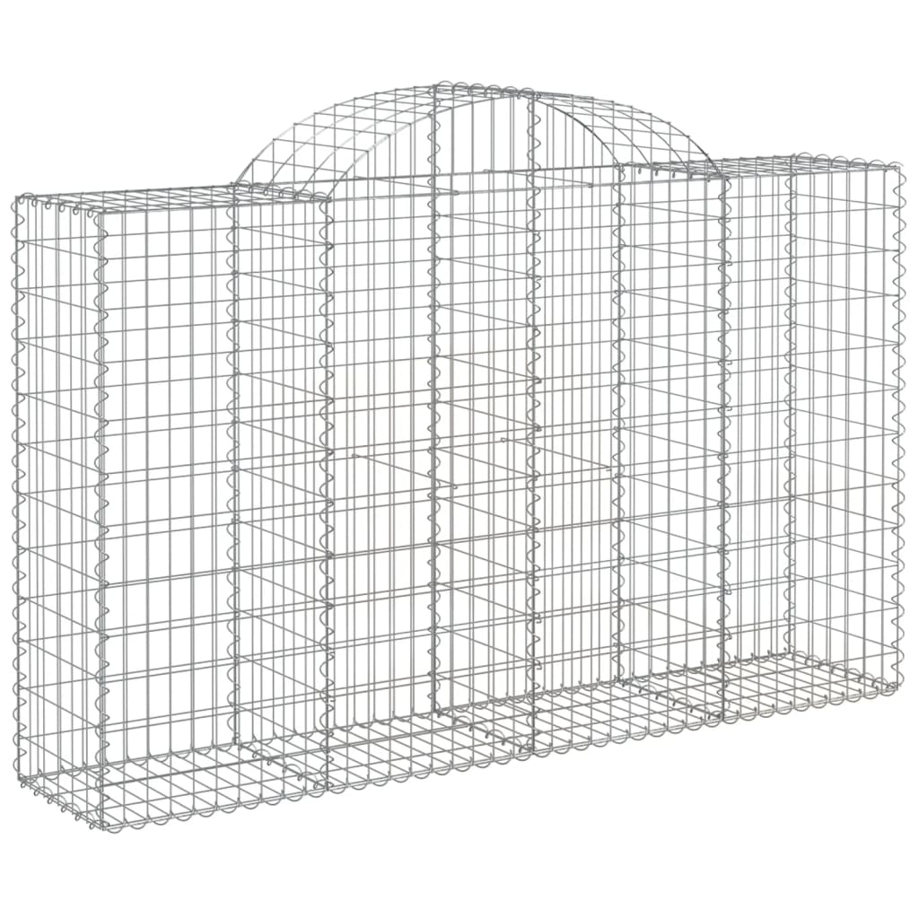 Arched Gabion Baskets 5 pcs 78.7"x19.7"x47.2"/55.1" Galvanized Iron