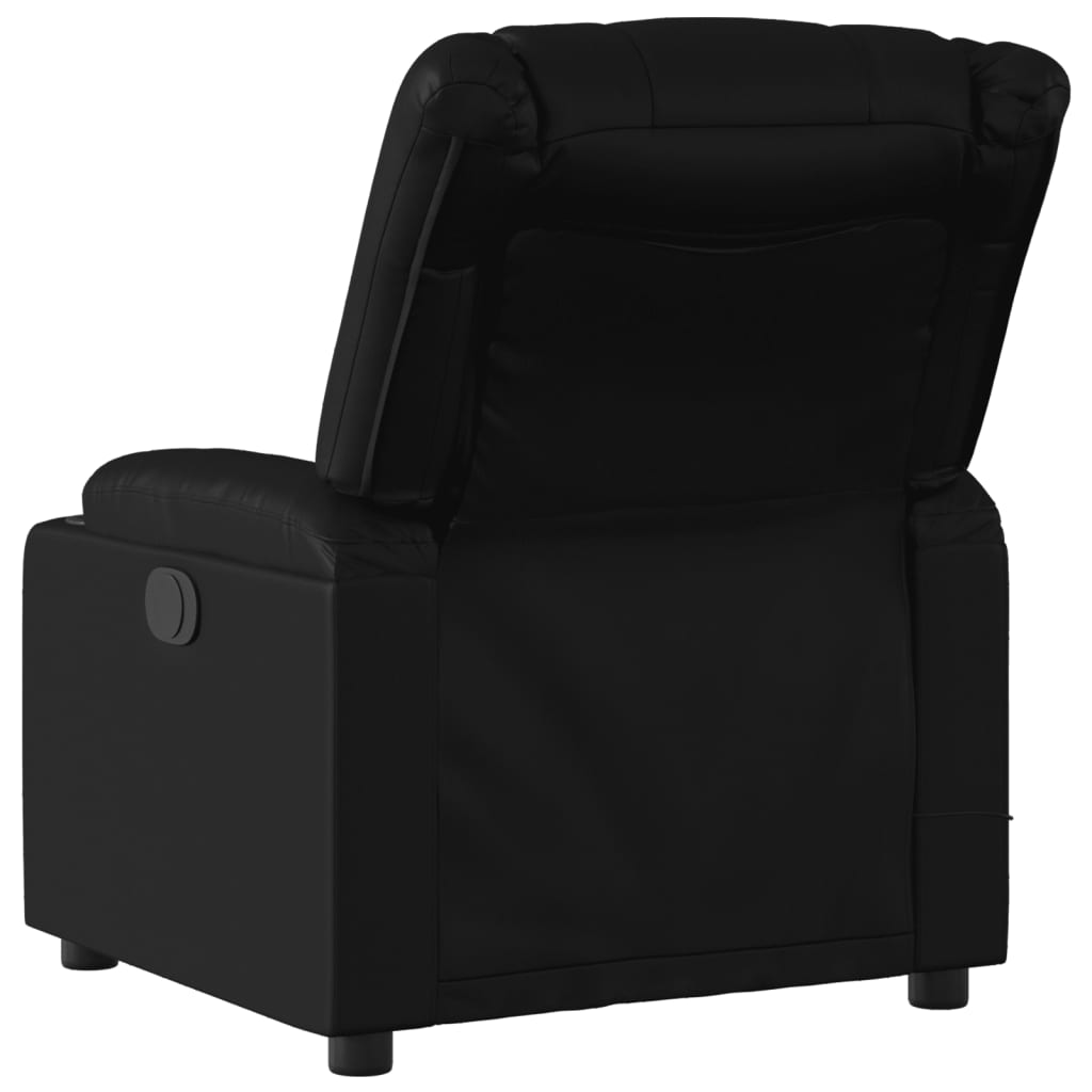 Electric Massage Recliner Chair Black Faux Leather