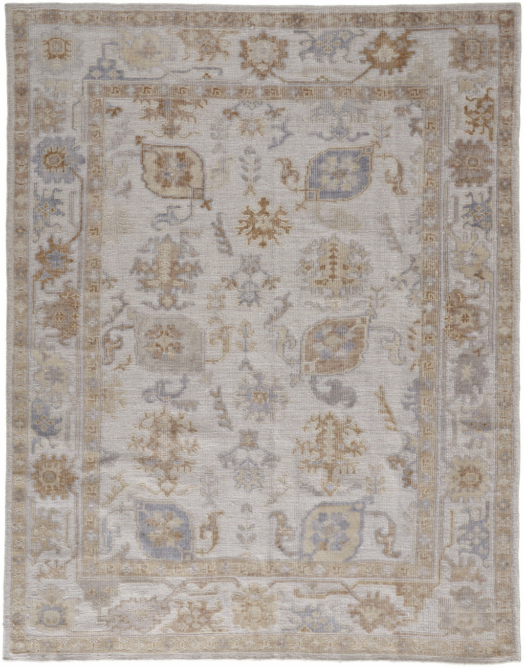 2' X 3' Ivory and Tan Medallion Handmade Distressed Indoor Outdoor Area Rug