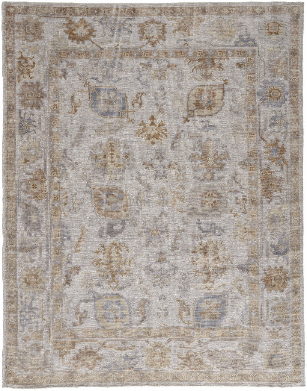 2' X 3' Ivory and Tan Medallion Handmade Distressed Indoor Outdoor Area Rug