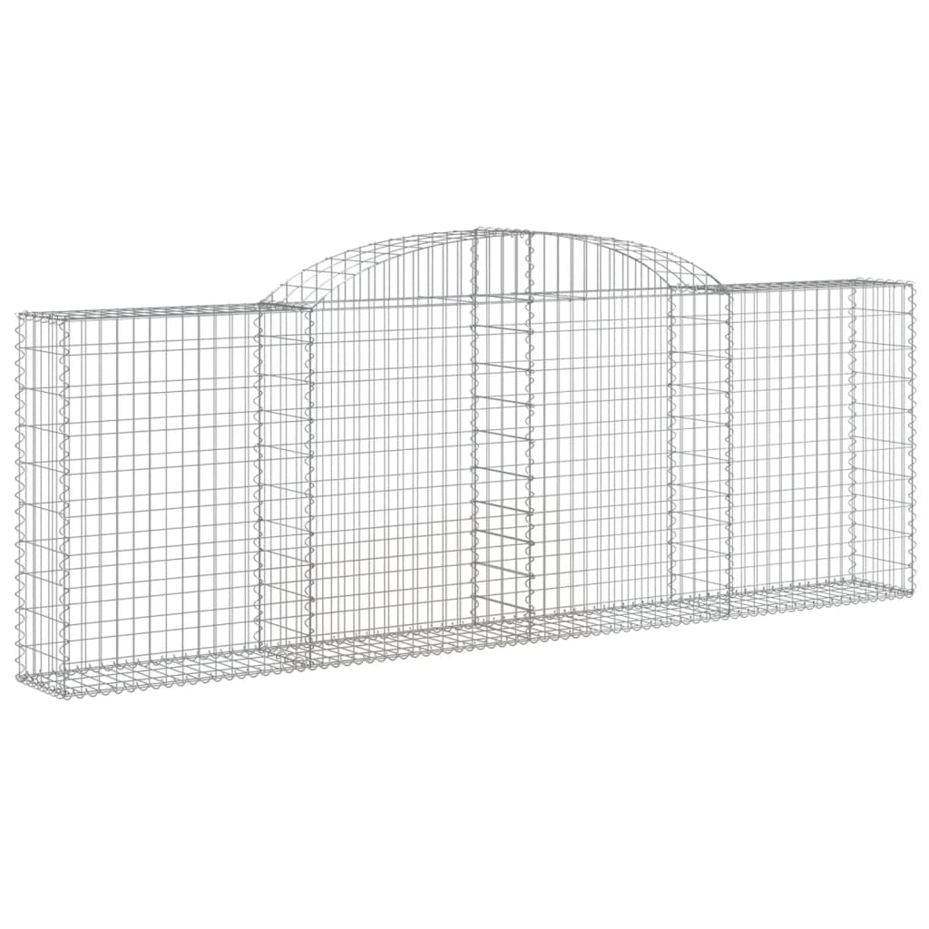 Arched Gabion Baskets 5 pcs 118.1"x11.8"x39.4"/47.2" Galvanized Iron