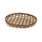 22" Brown Round Bamboo Vanity Tray