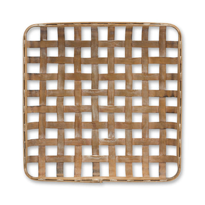 Set of Two Brown Square Bamboo Vanity Tray