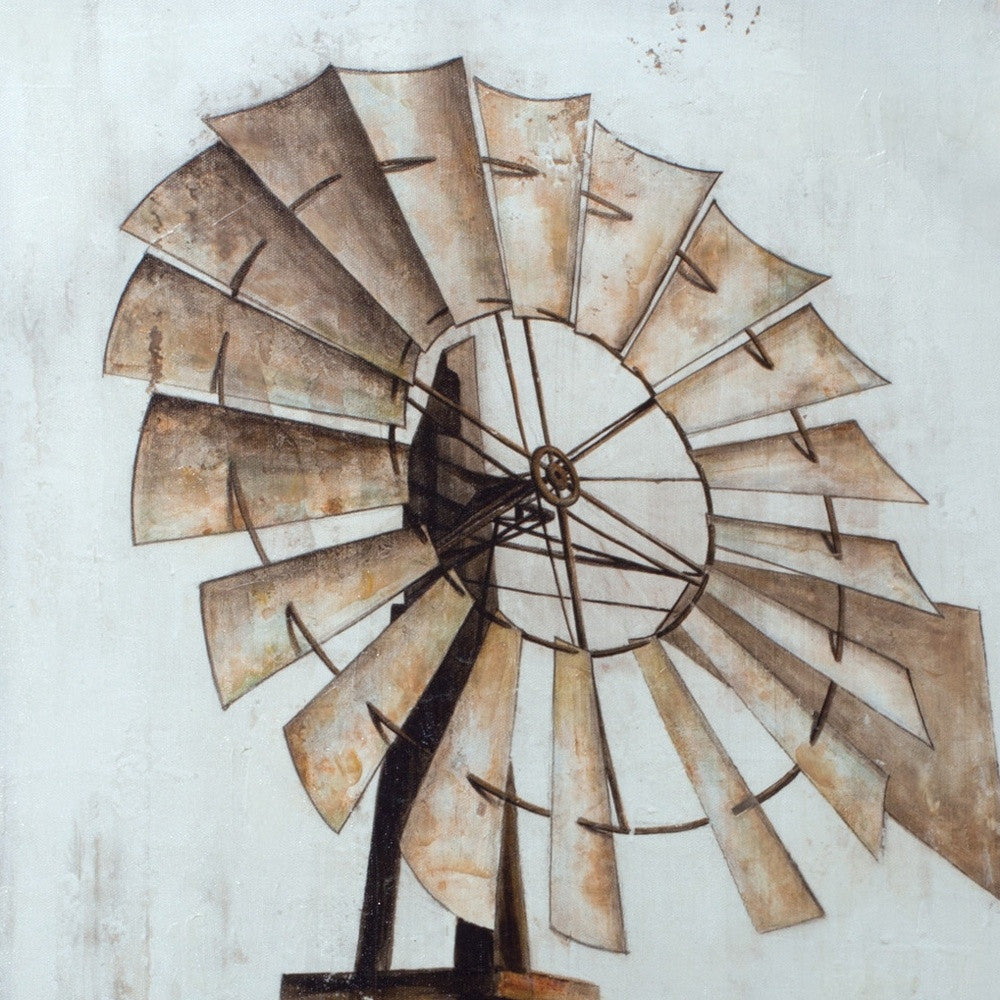 Brown Fabric Windmill Wall Decor