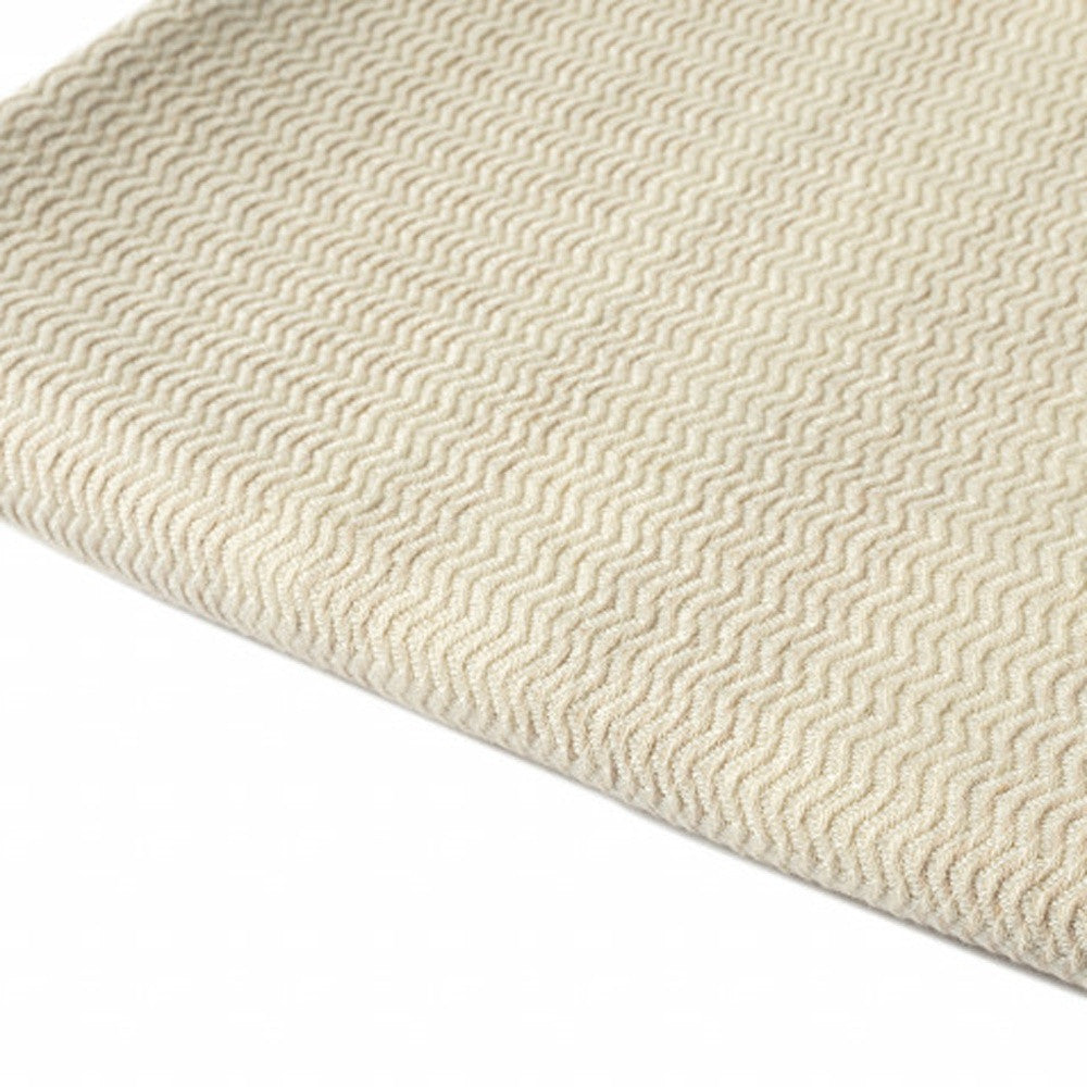 50" X 60" Beige Woven Cotton Striped Throw Blanket with Fringe