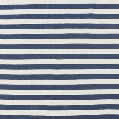 50" X 60" Blue and White Woven Cotton Striped Throw Blanket with Tassels