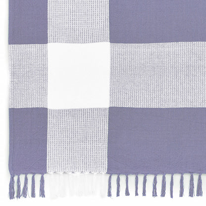 Black and White Woven Cotton Checkered Throw Blanket