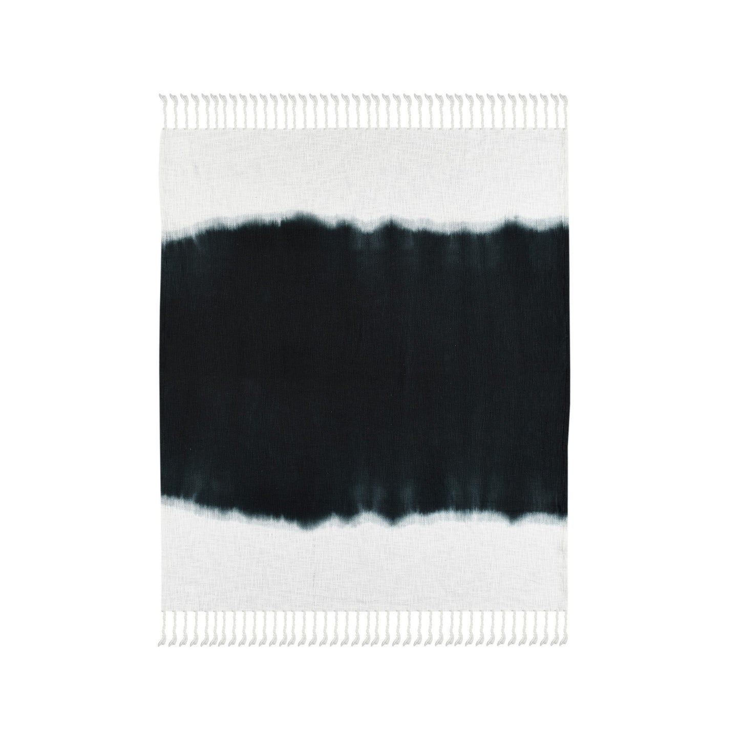 50" X 60" Blue and White Woven Cotton Ombre Throw Blanket with Fringe