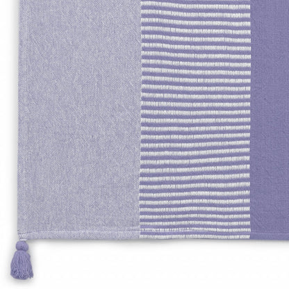 50" X 60" Purple Woven Cotton Striped Throw Blanket with Tassels