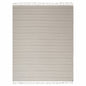 Beige Woven Cotton Striped Throw Blanket