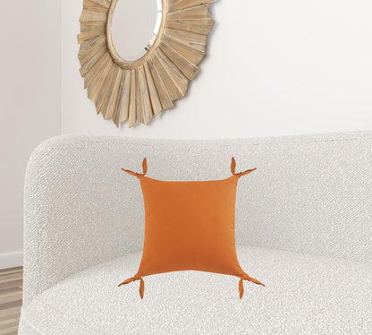 20" X 20" Burnt Orange 100% Cotton Zippered Pillow