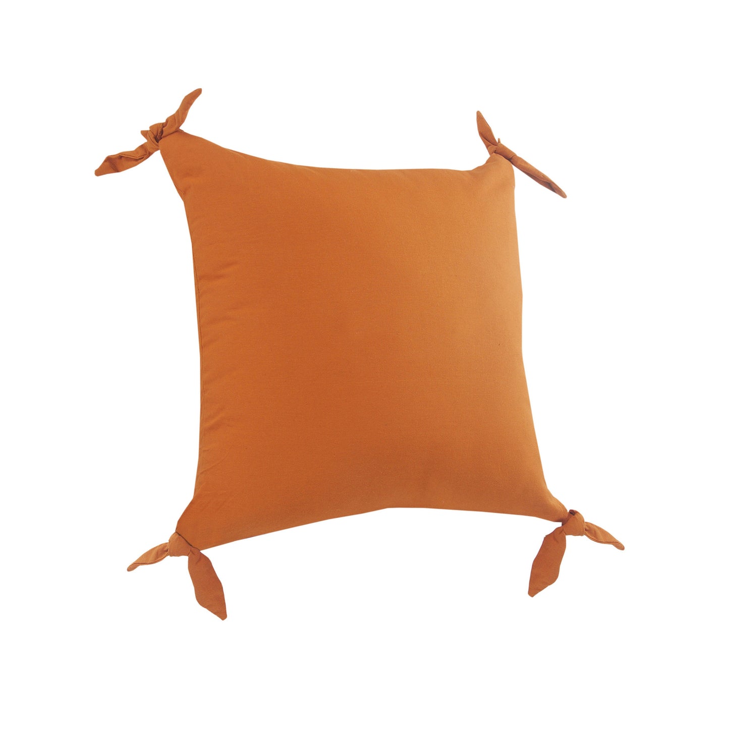 20" X 20" Burnt Orange 100% Cotton Zippered Pillow