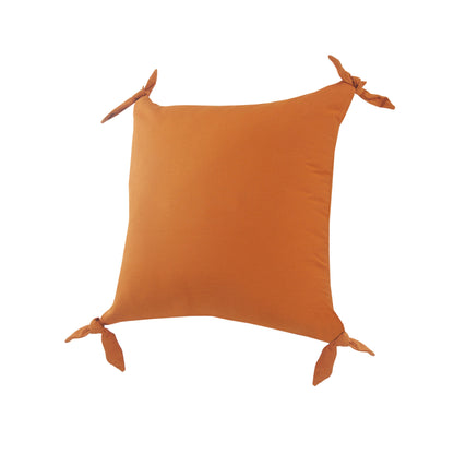 20" X 20" Burnt Orange 100% Cotton Zippered Pillow