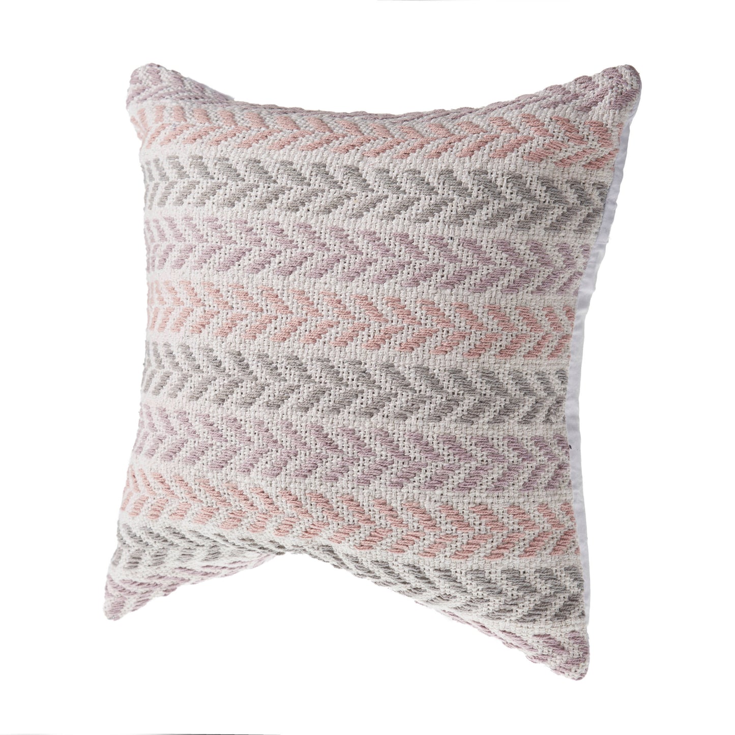 18" X 18" Gray Black And White 100% Cotton Chevron Zippered Pillow