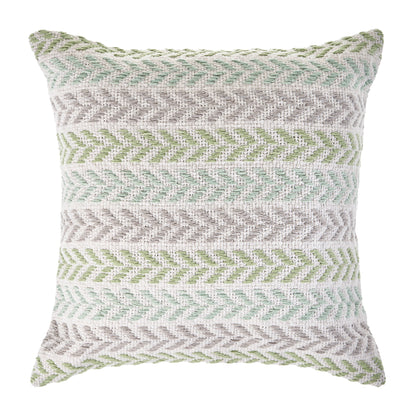 18" X 18" Gray Black And White 100% Cotton Chevron Zippered Pillow