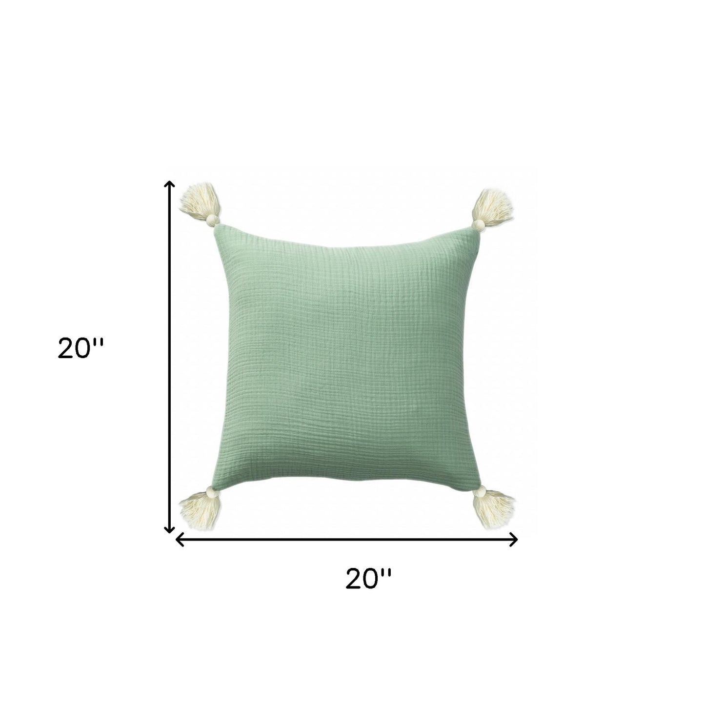 20" X 20" Light Beige And Dark Beige 100% Cotton Zippered Pillow