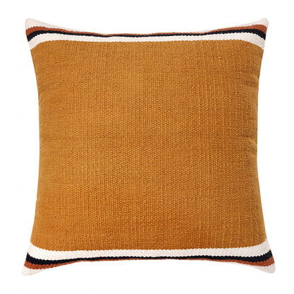 20" X 20" Orange White And Black 100% Cotton Geometric Zippered Pillow