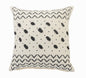 20" X 20" Cream And Black 100% Cotton Chevron Zippered Pillow