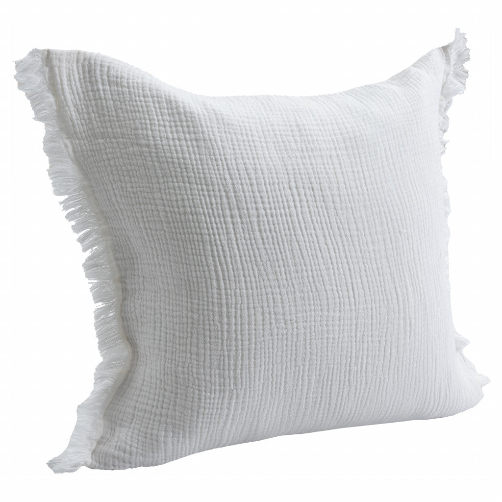 20" X 20" True White 100% Cotton Zippered Pillow