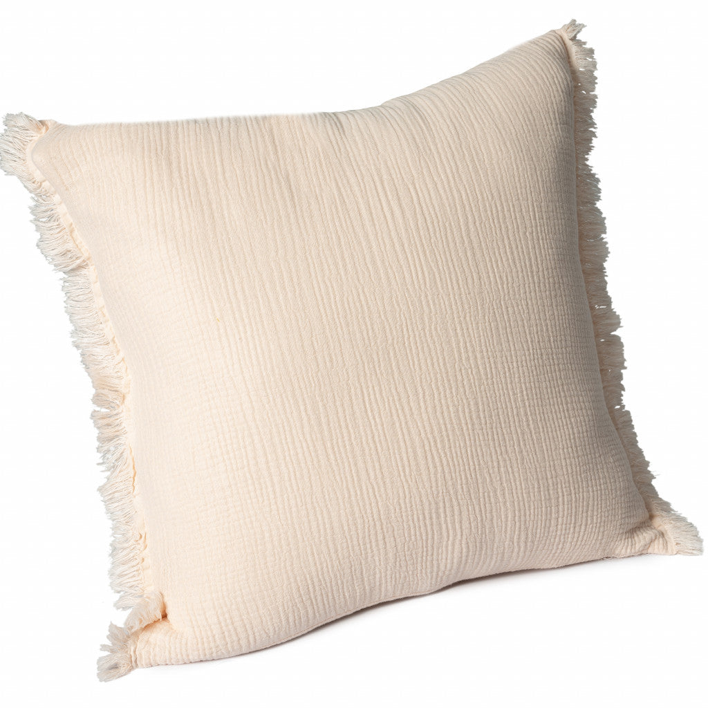 20" X 20" True White 100% Cotton Zippered Pillow