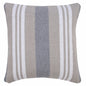 20" X 20" Beige Gray And White 100% Cotton Striped Zippered Pillow