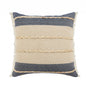 24" X 24" Denim Blue Tan And Taupe Jute Coastal Zippered Pillow