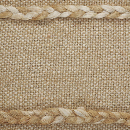 24" X 24" Black Tan And Taupe Jute Striped Zippered Pillow