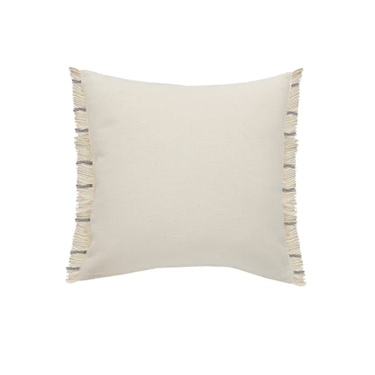 20" Taupe and Dusty Blue Jute Throw Pillow