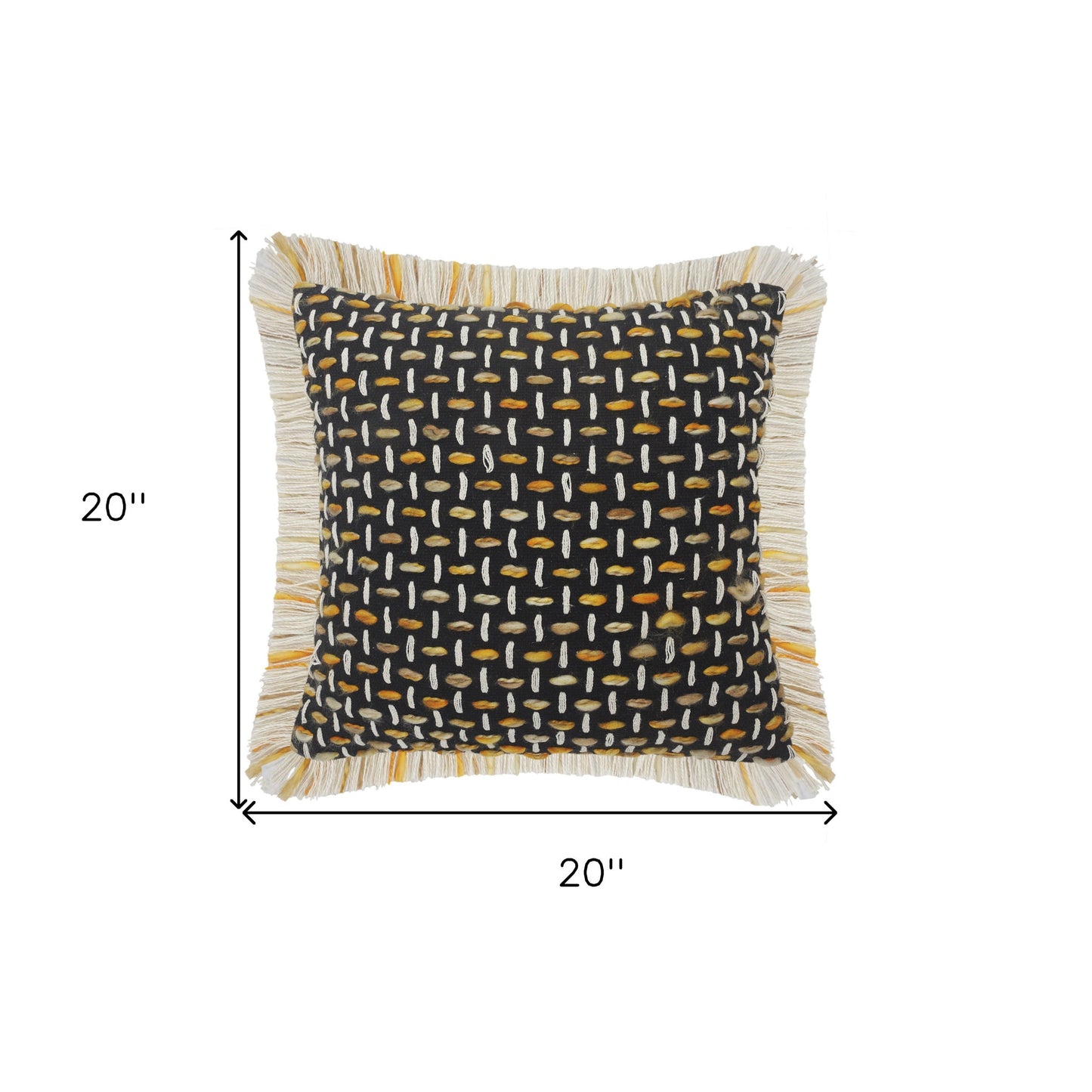 20" X 20" Black Blue And White Polyester And Cotton Blend Geometric Zippered Pillow