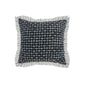 20" X 20" Black Blue And White Polyester And Cotton Blend Geometric Zippered Pillow