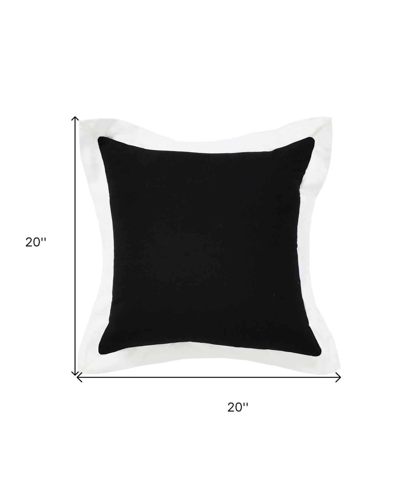 20" X 20" White And Black 100% Cotton Geometric Zippered Pillow