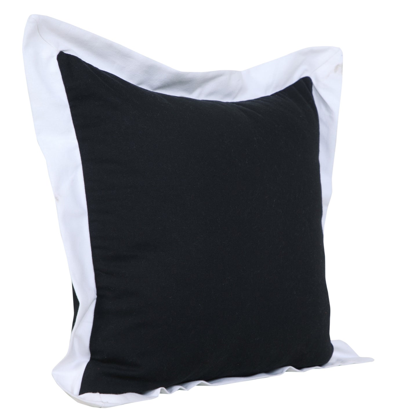 20" X 20" White And Black 100% Cotton Geometric Zippered Pillow