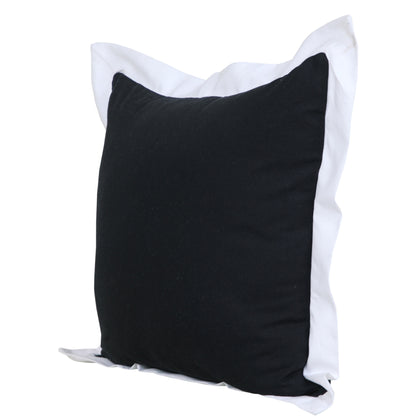 20" X 20" White And Black 100% Cotton Geometric Zippered Pillow