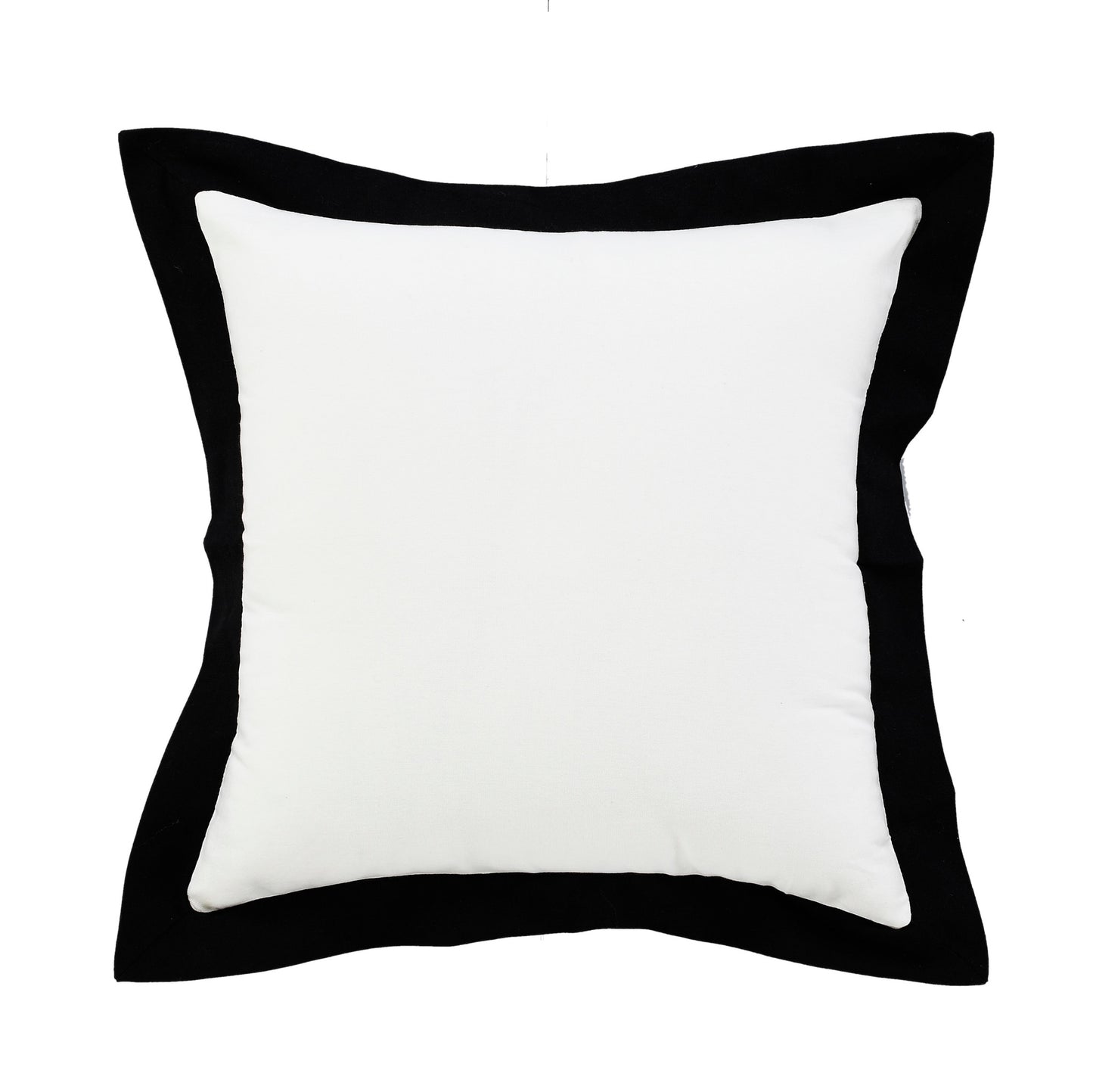 20" X 20" White And Black 100% Cotton Geometric Zippered Pillow