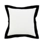 20" X 20" White And Black 100% Cotton Geometric Zippered Pillow