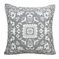 20" X 20" Gray And White 100% Cotton Geometric Zippered Pillow