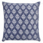 20" X 20" Twilight Blue And White 100% Cotton Geometric Zippered Pillow