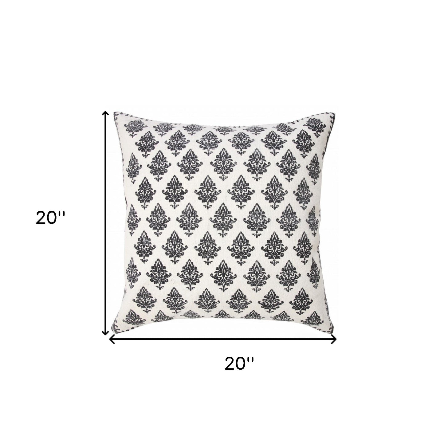 20" X 20" Twilight Blue And White 100% Cotton Geometric Zippered Pillow