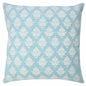 20" X 20" Twilight Blue And White 100% Cotton Geometric Zippered Pillow