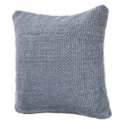 20" X 20" Frost Blue 100% Cotton Zippered Pillow