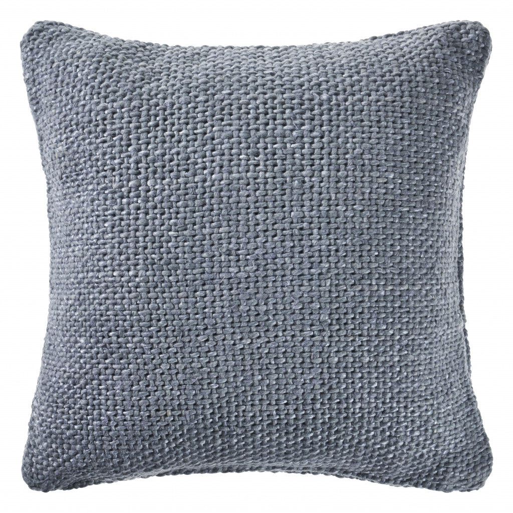 20" X 20" Frost Blue 100% Cotton Zippered Pillow