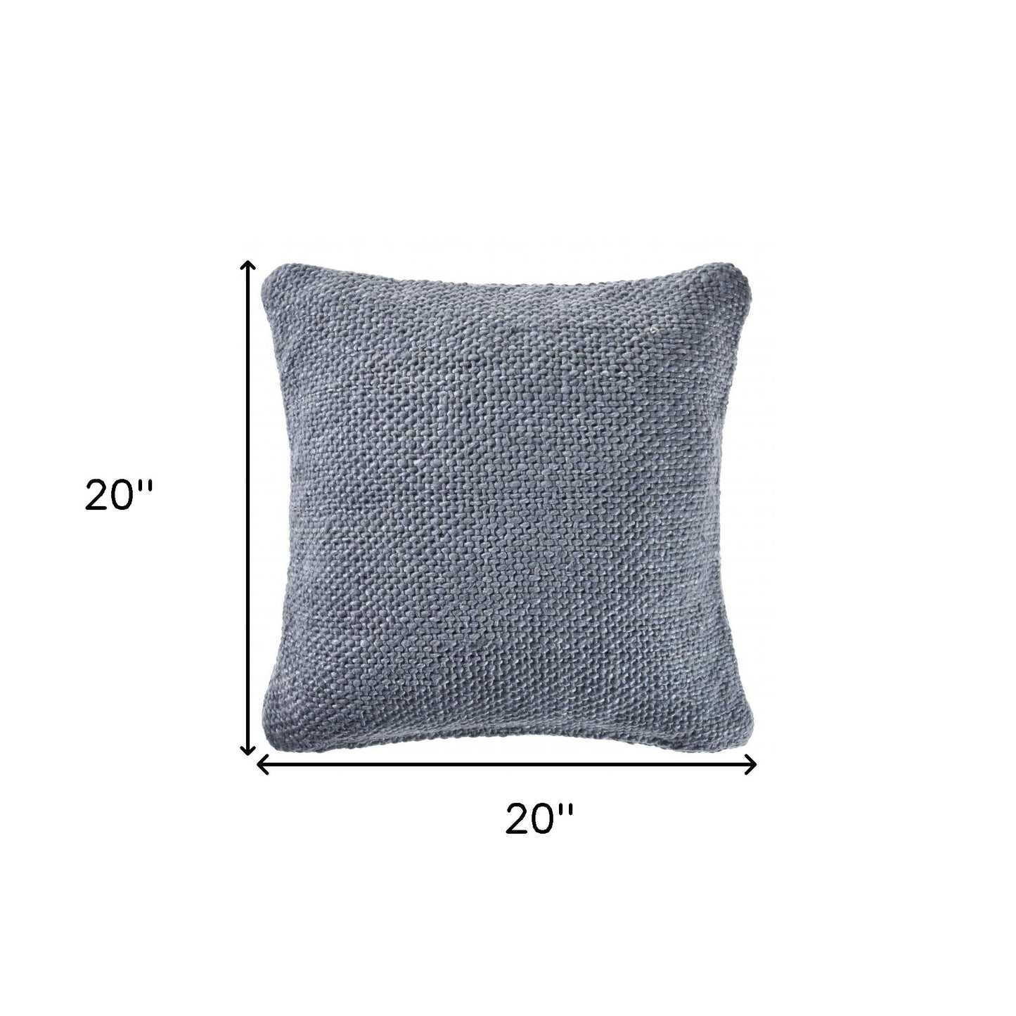 20" X 20" Frost Blue 100% Cotton Zippered Pillow