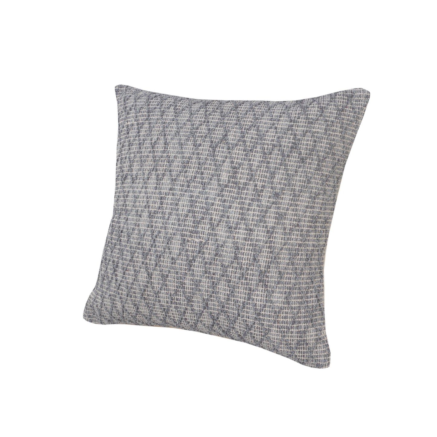 20" X 20" Gray 100% Cotton Geometric Zippered Pillow