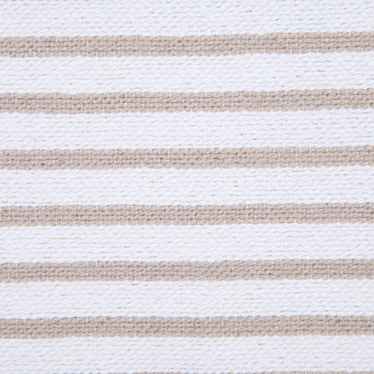 20" X 20" Light Gray And White 100% Cotton Striped Zippered Pillow