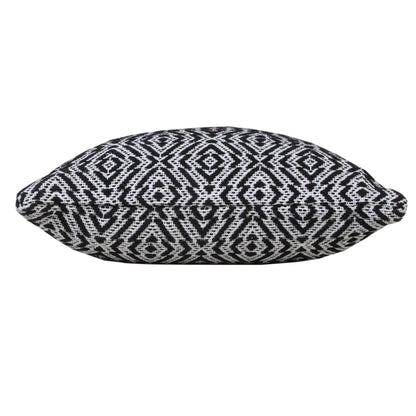 20" X 20" Black And White 100% Cotton Geometric Zippered Pillow