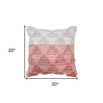 18" X 18" Gray and Beige Geometric Cotton Zippered Pillow