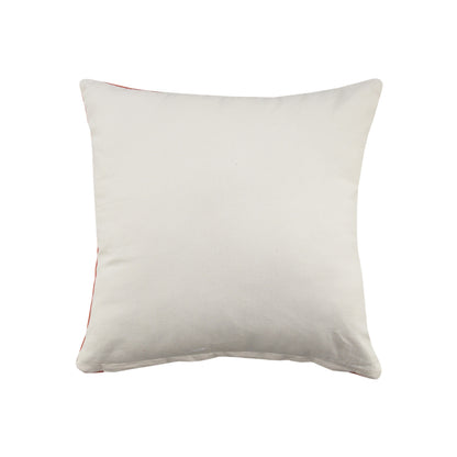 20" X 20" Orange And Off-White 100% Cotton Geometric Zippered Pillow