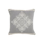 24" X 24" Light Gray And White 100% Cotton Geometric Zippered Pillow