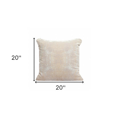 20" X 20" Gray And Beige Polyester Abstract Zippered Pillow